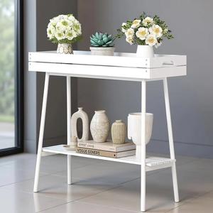 Support de fleurs <span class=keywords><strong>en</strong></span> <span class=keywords><strong>bambou</strong></span> multifonctionnel à 2 niveaux pour balcon de jardin extérieur, style ethnique, table, banc, support mural pour plantes - Product Image 3