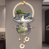 Nouvelle Peinture Décorative LED de Luxe pour Salon, Peinture Atmosphérique Simple, Peinture Sculptée 3D, Paysage