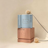 Boîte cadeau en papier recyclable avec logo personnalisé, écologique, parfumée, avec doublure en éponge rigide, petit MOQ, emballage pour pot de bougie