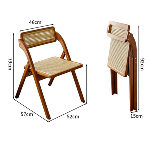 Muebles Comerciales de Estilo Moderno, Sillas Plegables de Ratán y Madera para Comedor, Hoteles, Cafés, Tiendas y Jardines L093 - Product Image 2