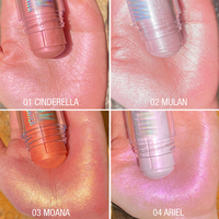 CC4410 Crème pastel scintillante rose avec étiquette personnalisée, surligneur à paillettes de marque privée, poudre bronzante minérale corporelle pour le visage