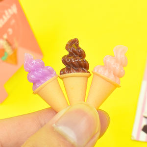 Cabujón plano de resina de helado dulce para casa de muñecas, comida en miniatura, juguete, bricolaje, adorno de pegamento de crema - Product Image 6