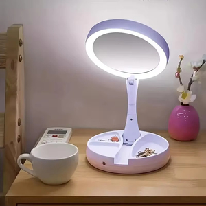 Espejo de tocador de aumento 1X 10X con luz LED, espejo de maquillaje de escritorio plegable Flexible, iluminación de tocador para mujeres, viaje - Product Image 2