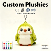 Peluche Perroquet Personnalisée ODM/OEM, Adorable Oiseau en Peluche, Porte-clés, Mini Breloque de Sac, Pendentif Promotionnel, Jouet Cadeau