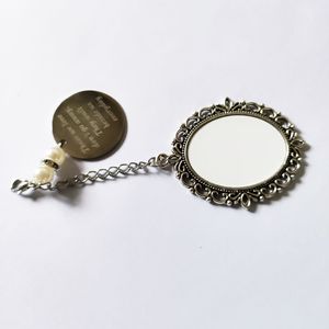 Liontin Logam Seng Qualisub untuk Sublimasi, Bros Pin, Gantungan Foto Buket Pernikahan, Bentuk Bulat/Oval, Warna Perak, Model Ganda - Product Image 5