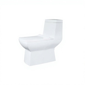 โถสุขภัณฑ์แบบมุมทรงโค้ง รุ่นโมเดิร์น สีขาว เซรามิก ขนาด 675x360x700 มม. ระบบกดน้ำสองปุ่ม สำหรับห้องน้ำ โรงแรม อพาร์ทเมนท์ และโครงการต่างๆ - Product Image 1