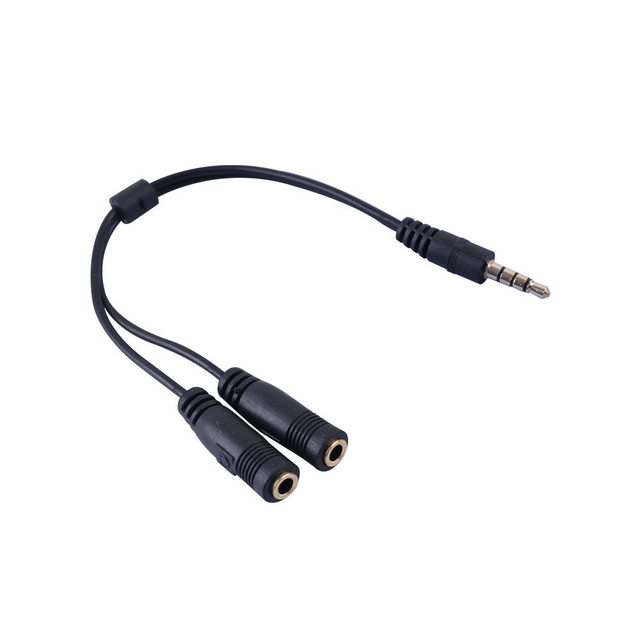 Converters for Earphone Headset Headphone MP3 MP4 3.5mm Stereo Audio Male to 2 Female Headset Mic TRRS Y Splitter Cable Adapter