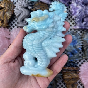 Vente en gros de cristaux de haute qualité, hippocampe en cristal de 10 cm, artisanat sculpté à la main, améthyste de rêve, quartz, labradorite, décoration d'intérieur, cadeaux en cristal - Product Image 1