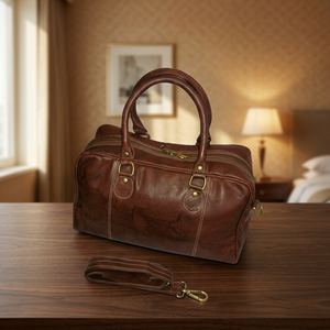 Sac de voyage léger en cuir PU marron de petite taille, qualité supérieure, 29 ans d'expérience, fermeture éclair, dimensions personnalisables - Product Image 3