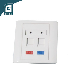 Модульная лицевая панель Gcabling с 2 портами RJ45 (UK-стандарт) для подключения кабелей и модулей Keystone - Product Image 5