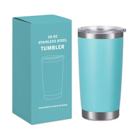 Tasse isotherme à double paroi en acier inoxydable de 20 oz, avec revêtement en poudre, pour café, vente chaude