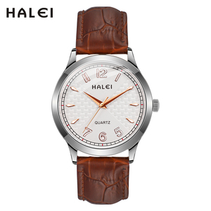 Montre à quartz pour homme HALEI, bracelet en cuir, affichage analogique, style professionnel élégant, étanche 3 ATM, mouvement japonais - Product Image 6