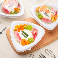 Boîte d'emballage en plastique transparente pour salade de yaourt glacé en forme de triangle