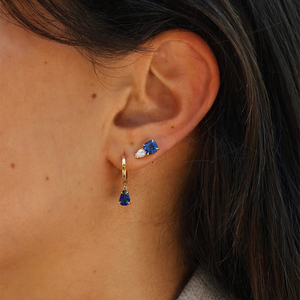CANNER Fashion S925 Sterling <b>Silver</b> Four-Claw Pear Shape 5A Blue Zircon Stud <b>Earrings</b> 18K Custom - Product Image 6