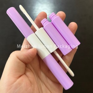 ISMAN Luxe 5ml + 5ml Tube de brillant à lèvres double embout rond rose blanc noir violet or rose Flacon d'eye-liner Vente en gros Marque privée - Product Image 6