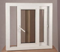 Fenêtre coulissante horizontale série 80 en PVC vinyle avec moustiquaire en acier inoxydable, double vitrage trempé, revêtement Low-E, blanc, garantie 2 ans