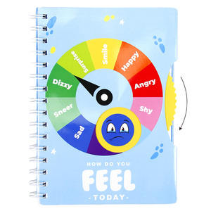 Cuaderno en espiral educativo duradero A5 para niños y adolescentes, cubierta giratoria, rueda emocional, diseño de exploración espacial, tema Adopt Me Dog - Product Image 1