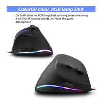 Souris de jeu filaire optique RVB avec joystick Souris de jeu ergonomique rétroéclairée 10000DPI pour ordinateur de jeu PC