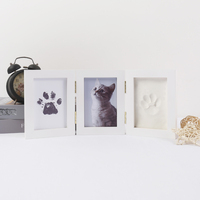 Cadre photo personnalisé pour animaux de compagnie en pin massif de Nouvelle-Zélande, avec impression numérique de trace de patte de chien, peinture imperméable
