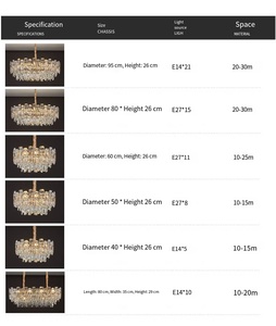 Lampadario Moderno di Lusso a LED in Cristallo Classico Lampada a Sospensione <span class=keywords><strong>per</strong></span> Villa Hotel Matrimoni <span class=keywords><strong>Soggiorno</strong></span> Luce Pendente ad Altezza Regolabile - Product Image 4