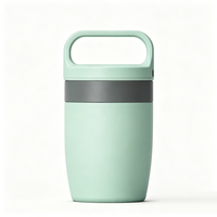 Gobelet isotherme en acier inoxydable avec couvercle et poignée, tasse à café de voyage avec poignées
