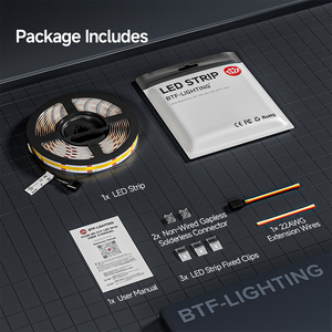 Новейшие продукты DC24V 2700k до 6500k 640 светодиодов/<span class=keywords><strong>m</strong></span> регулируемые с регулируемой яркостью двойные белые Cob Cct светодиодные полосы - Product Image 6