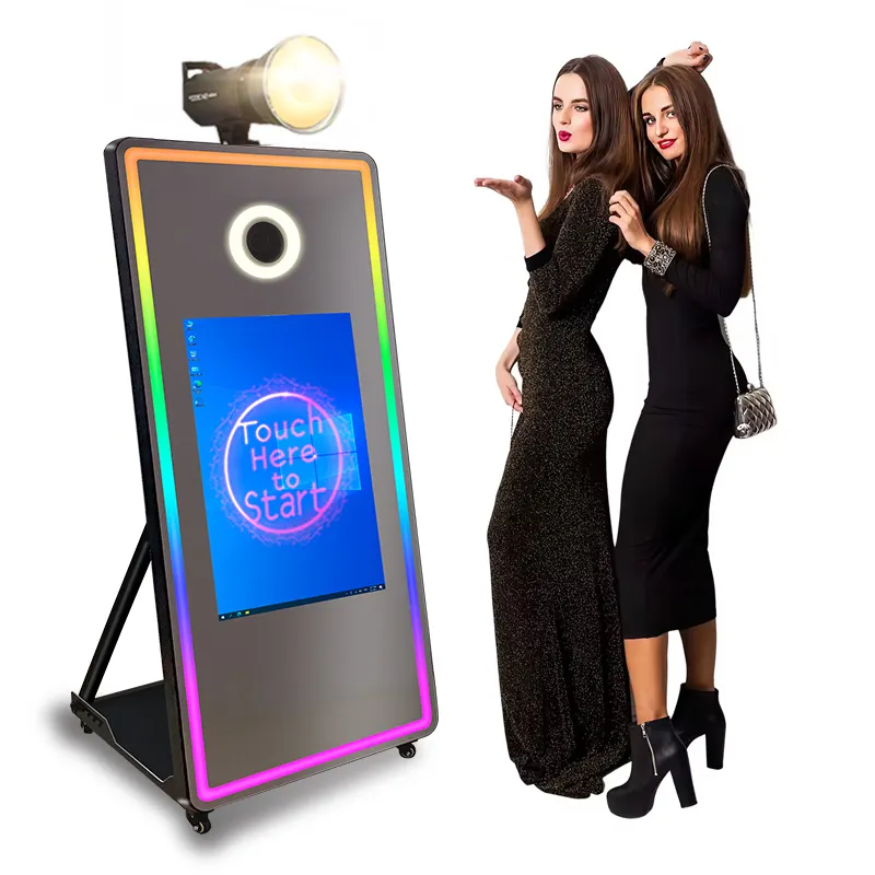 Self Service Mirror Photo Booth For Party Selfie Portable Photo Booth Machine With Camera And Printer