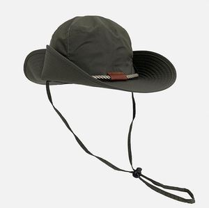 Chapeau de pêche à larges bords de randonnée en plein air de haute qualité chapeau de pêcheur personnalisé avec chapeau de seau de corde coupe-vent - Product Image 4