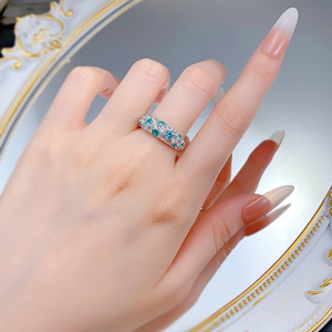 Bague demi-cercle en argent sterling 925 <span class=keywords><strong>vert</strong></span> elfe avec sertissage pavé de diamants pour femme - Product Image 6