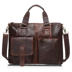 16 INCH Leather Briefcase Best Laptop Messenger Bag Satchel Office College Bags für Men Gifts für Him