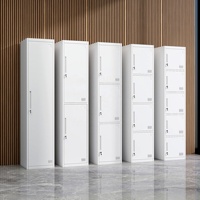 Armoire de rangement verticale en acier robuste et réglable avec serrure pour vêtements, idéale pour chambre, salle de sport, hôtel