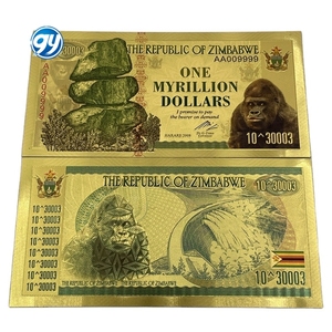 Livraison gratuite Billet de banque en plastique plaqué or en dollars zimbabwéens pour collection - Product Image 5