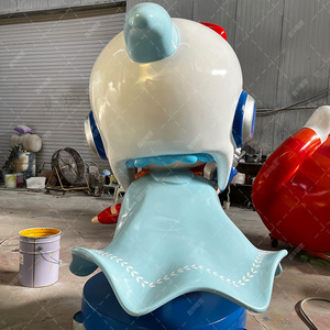 Escultura de Policía de Dibujos Animados, Figura Decorativa de Fibra de Vidrio para Montar en el Suelo Exterior - Product Image 3