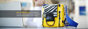 Mini Borsa Gialla Fatta a Mano con Tracolla Blu e Dettaglio Catena, Chiusura a Patta alla Moda, Stile Crossbody per Tutte le Stagioni - Product Image 4