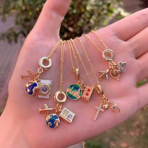 <span class=keywords><strong>BD</strong></span>-C2693 nouveauté croix oeil collier pour la vie quotidienne <span class=keywords><strong>avion</strong></span> terre colliers pour femmes voyage charme collier - Product Image 3