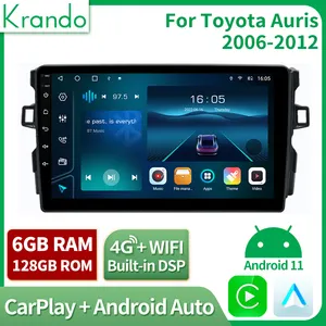 Krando Android 12.0 Auto Autoradio Multimedia Autoradio Speler Voor Toyota Auris 2006 - 2012 Navigatie Gps Draadloze Carplay