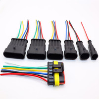 Konektor Amp Tahan Air 1/2/3/4/5/6 Pin untuk Mobil, Konektor Listrik Otomotif, Kabel Harness Otomatis untuk HID