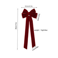 Nouveau velours ruban cheveux arcs doux cheveux arc longue queue bowknot arc clip pour filles cheveux accessoires