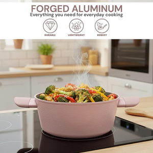 Ensemble de casseroles forgées de haute qualité, modernes, en alliage d'aluminium, revêtement céramique, 10 pièces, compatibles induction, antiadhésives, passe au lave-vaisselle - Product Image 6
