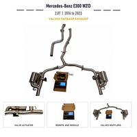 Système d'échappement Catback performant avec silencieux à clapets, compatible Mercedes-Benz E300 W213 2.0T quatre cylindres en ligne 2016 à 2023, télécommande