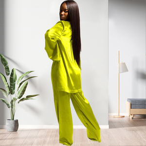 Ensemble pantalon et cardigan ample de couleur unie pour femme, style décontracté, idéal pour le dropshipping - Product Image 4