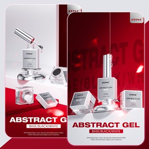 JTING TPO 15ml Esmalte de Uñas en Gel UV con Base de Encaje, Diseño Francés Abstracto Negro/Blanco, DIY, LED, Sin HEMA, Larga Duración, No Tóxico, en Botella - Product Image 4