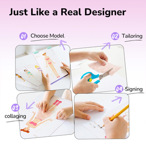 MIDEER Little Designer Fashion Craft Kit Plastic Full Fabric Set with Diverse <b>Skin</b> Tones & Styles for Creative Outfit Design DIY - Product Image 3