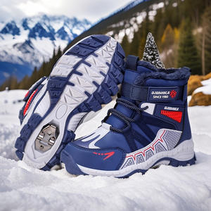 Bottes de neige d'hiver unisexes pour enfants 6-12 ans doublées en polaire épaissie chaude respirante bottine <span class=keywords><strong>ski</strong></span> en plein air résistant au froid - Product Image 2