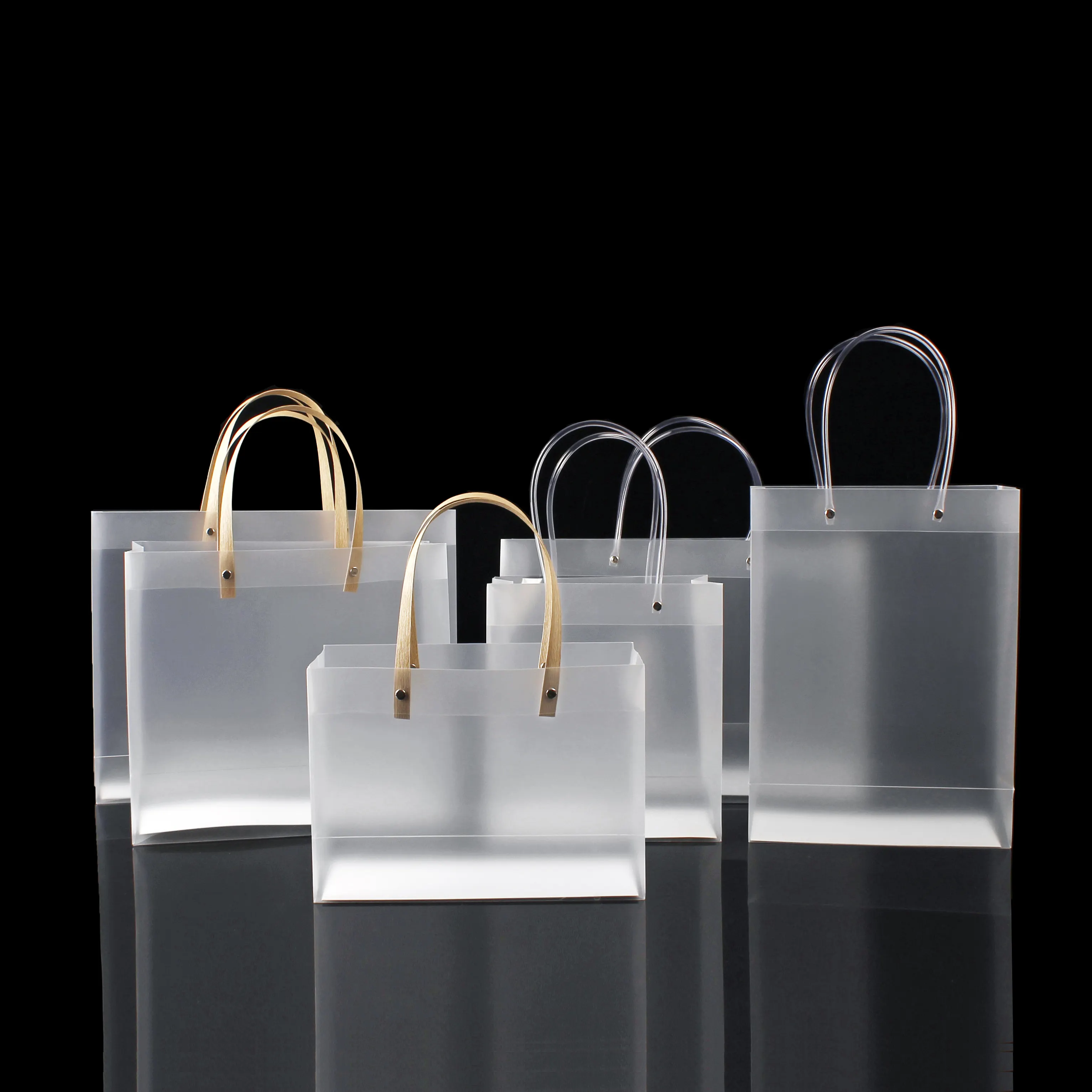 Commercio all'ingrosso LOGO personalizzato shopping PP tote bag di plastica IN PVC trasparente sacchetto del regalo