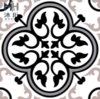 FG30152 Carreaux de sol 300*300mm à motifs, style vintage, avec bordure, faible absorption d'eau, en porcelaine rustique