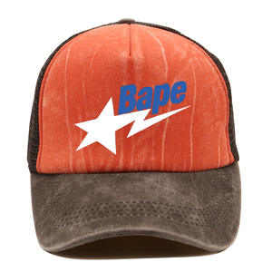 <span class=keywords><strong>หมวก</strong></span>เบสบอล5แผงตาข่ายทรูเกอร์พิมพ์ลายแบบกำหนดเองสไตล์ใหม่หมวกกันแดดสไตล์ฮิปฮอปกลางแจ้ง - Product Image 4