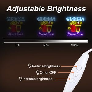 Cinema Movie Time Letreros Neon LED dimmable USB powered ambient <b>light</b> store <b>window</b> decoration <b>light</b> street indicator <b>light</b> 5v - Product Image 2