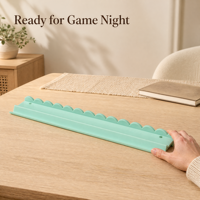 Lot de 4 supports de mahjong en acrylique festonnés de 20 et 21 pouces, portables, à bords ondulés, pour jeu, support de présentation pour tuiles de mahjong couleur crème