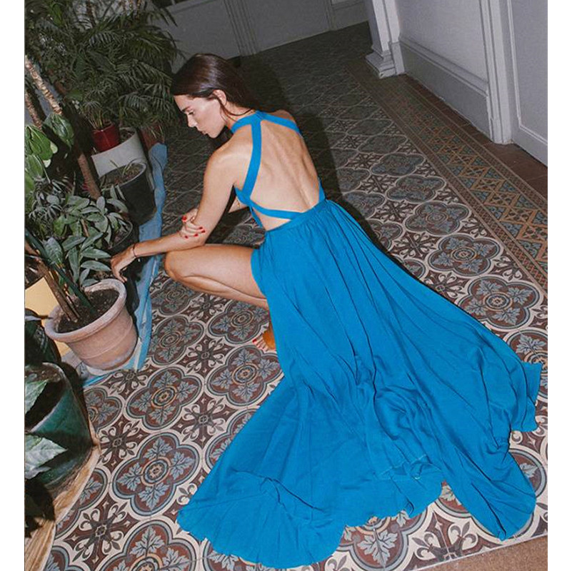 bali chiffon maxi dress The Bali Dress in Moonlight, Blue Ombre Dress, Backless Dress, Maxi Dress, Resort Wear Dress, Beach Wear Cover Up, Honeymoon Dress